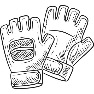Gym Equipment Hand Drawn Illustration