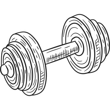 Gym Equipment Hand Drawn Illustration