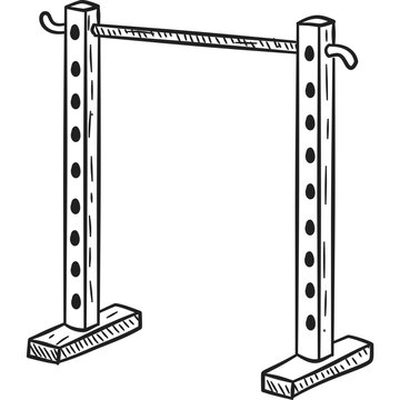 Gym Equipment Hand Drawn Illustration