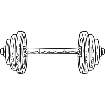 Gym Equipment Hand Drawn Illustration