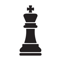 Fototapeta premium Chess king silhouette icon with strategy silhouette competition illustration gameplay intellectual