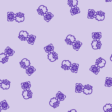 ai and computing merge quantum computer line seamless pattern ai and computing merge quantum computer thin line illustration