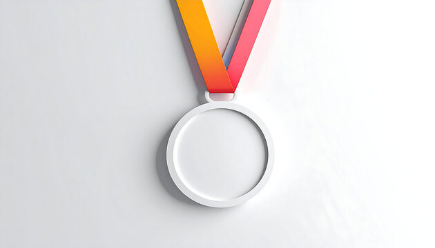 3D paper craft of a simple medal icon	
