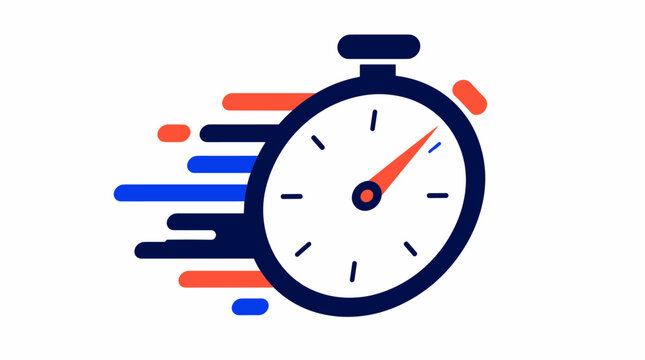 Fast Stopwatch In Motion With Speed Lines.