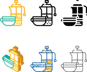 Naklejka premium tea drink teapot color icon vector. tea drink teapot sign. isolated symbol multistyle illustration