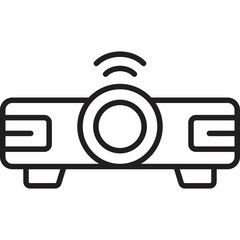 Projector Home Theater Presentation Device Line Icon: Office Multimedia Display © Rooway
