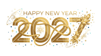 Happy New Year 2023 Text: A festive and elegant Happy New Year 2023 greeting in golden font, adorned with snowflakes and confetti, inviting wishes and celebration. © mstmahmuda