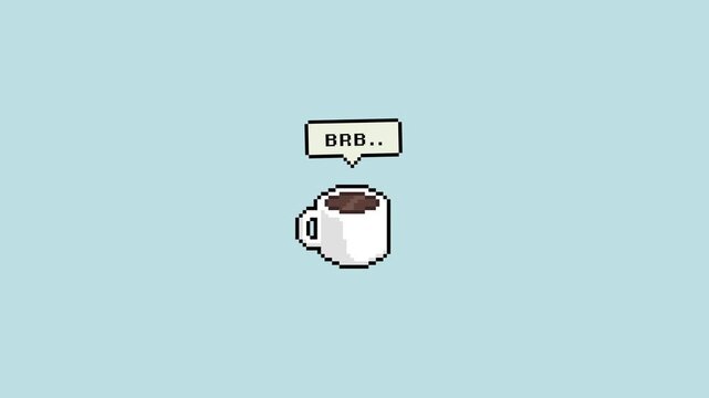"Be Right Back" Pixel Art Coffee Animation for Streamers