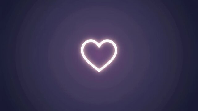 pulsing heart shape animation in purple gradient background