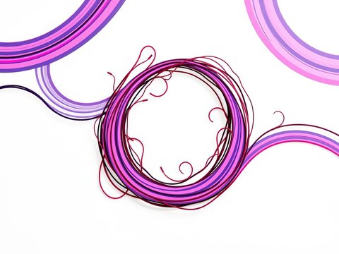Curly lines swirl together in a playful design, form, pattern