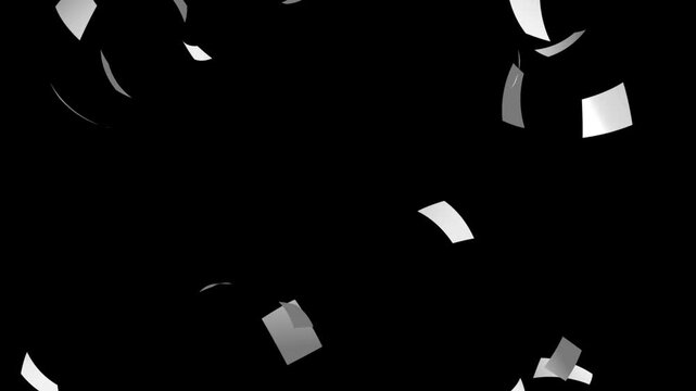 White Paper Pages Falling Animation | Flying Document Sheets Green Screen Chroma Key Overlay 3D VFX Background | Flying White Paper Pages | Realistic Falling Document Background Animation