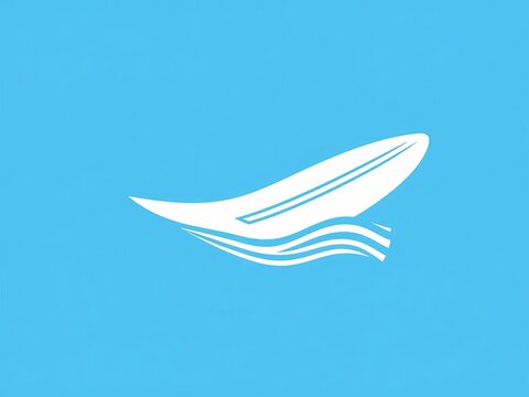 Minimalist surfboard icon with subtle waves pattern, minimalist, modern