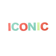 Fototapeta premium Colorful iconic word sign with a playful and vibrant textured typography