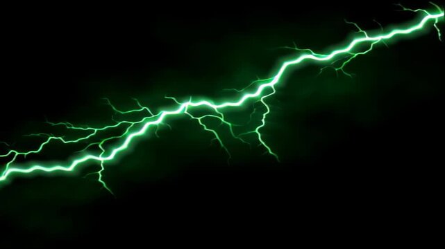 Glowing electric lightning bolt on black background energy, abstract motion background for modern creative design