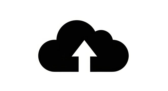 Black cloud icon with white upload arrow