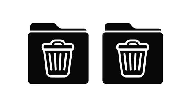 Folder vector icon set for digital file management