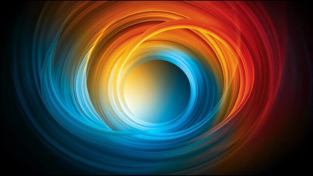 Glowing energy vortex swirling on dark background hypnotic motion, abstract motion background for modern creative