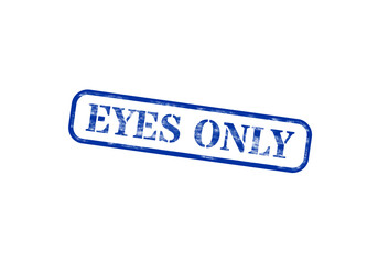 Obraz premium A blue and white rectangular stamp reading eyes only isolated on a transparent background