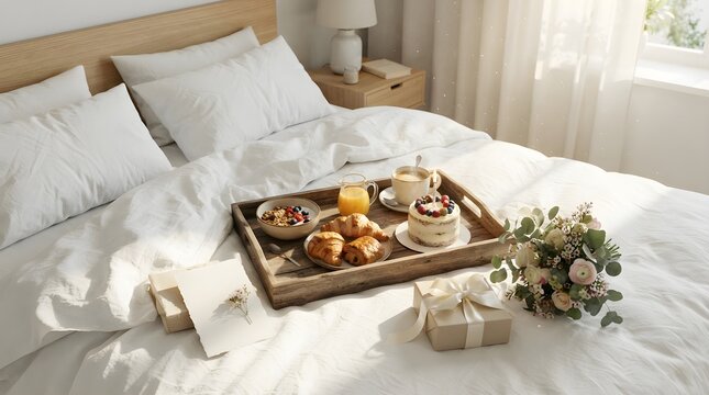 Birthday breakfast in bed