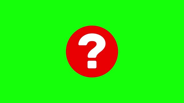 Aggressive Confusion Icon - Shaking Red Question Mark, Green Screen Chroma Key WTF/Confusion Signal Seamless Loop