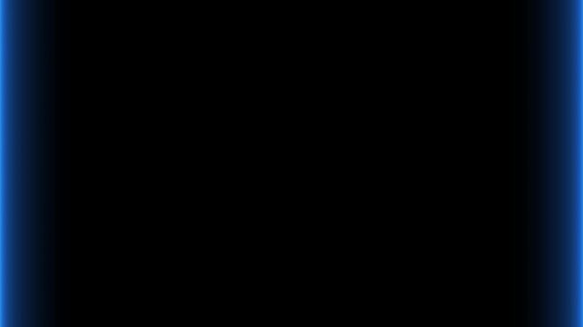 Abstract black backdrop with flickering blue light vertical edges for minimalist technology display