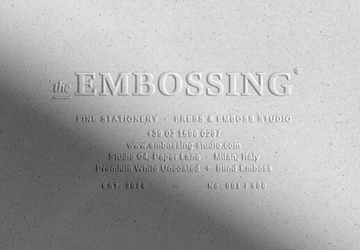 Embossing Card Mockup For Branding And Print Design