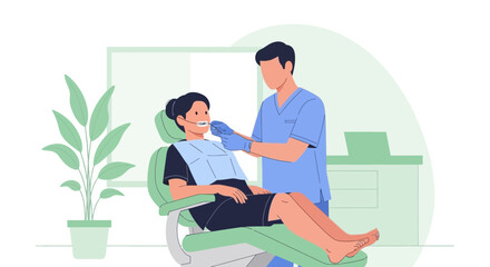 Fototapeta premium Dentist Examining Patient's Teeth in Modern Dental Clinic