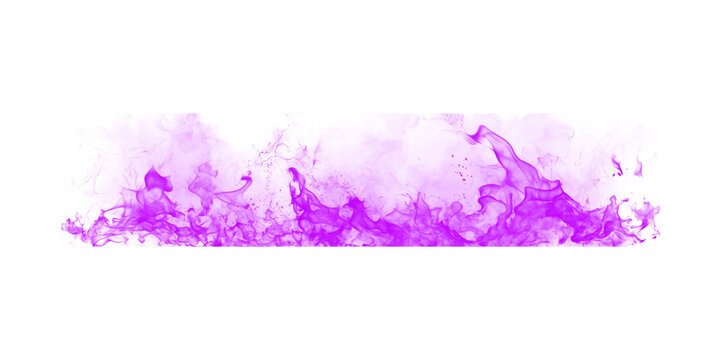 Purple fire flames isolated on white. Neon violet blaze element for digital design.