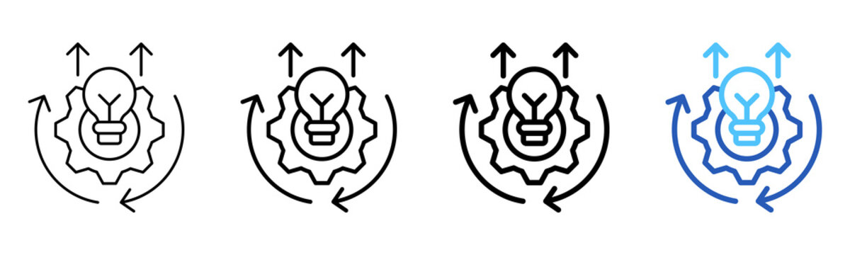 Process Improvement Icon Different Style Outline Collection Set 
