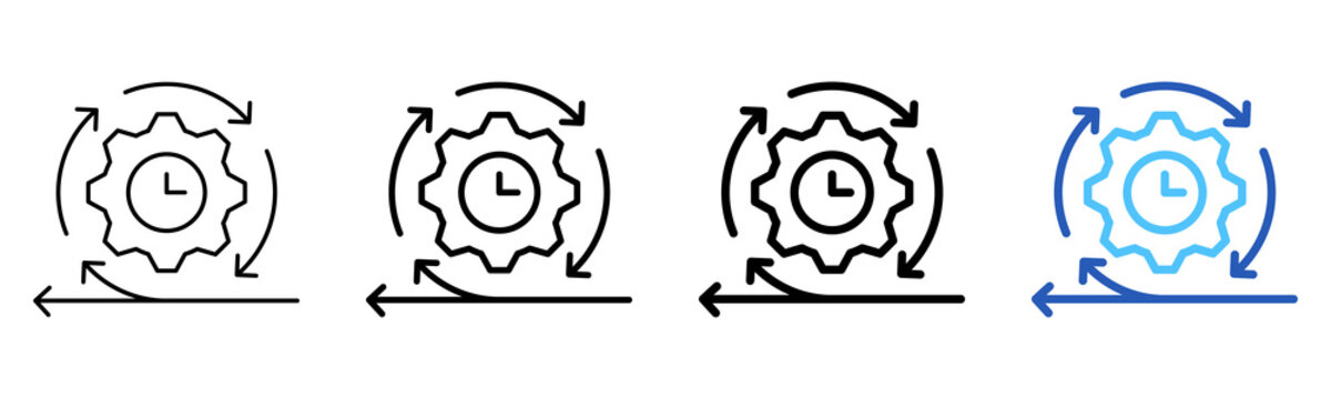 Agile Methodology Icon Different Style Outline Collection Set 