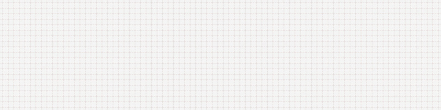 Dashed line grid paper sheet seamless texture. Light brown checkered pattern on light gray, off white background, editable strokes. Retro planner graph notebook wide vector backdrop School bg template