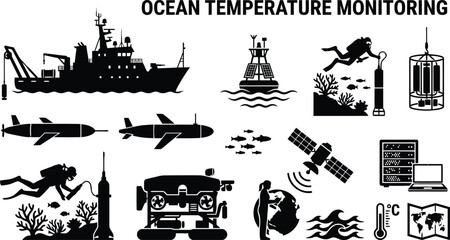 Ocean temperature monitoring methods illustration © SULTAN MIAH