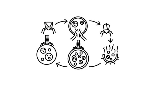 Bacteriophage Infecting Bacteria, Lytic Cycle, Microbiology, Science