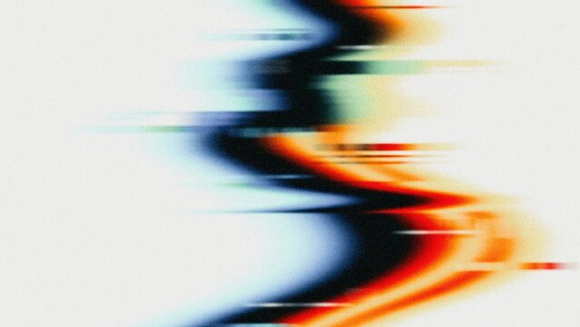  Abstract analog television static glitch background with heavy noise. Light mode signal distortion wave with digital tracking errors and chromatic aberration on a bright white grainy backdrop.