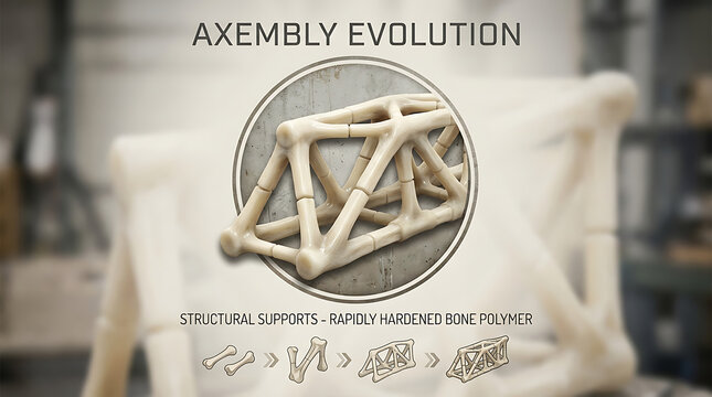 3D Printed Structural Support Design Showing the Evolution of Rapidly Hardened Bone Polymer Architecture for Engineering