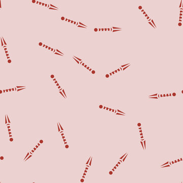 kunai weapon military glyph vector seamless pattern. kunai weapon military thin illustration