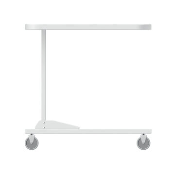 Medical table on wheels, for hospitals or clinics, for instruments or consumables.