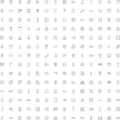 Fototapeta premium Large collection of diverse outline icons depicting everyday objects, abstract concepts, tools, food, nature, and symbols, providing a versatile resource for web design and applications