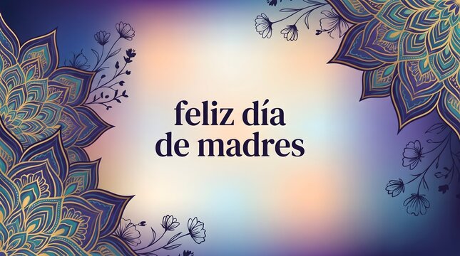 Feliz D&iacute;a de Madres Floral Mandala Card &ndash; Elegant Spanish Mother&rsquo;s Day Greeting