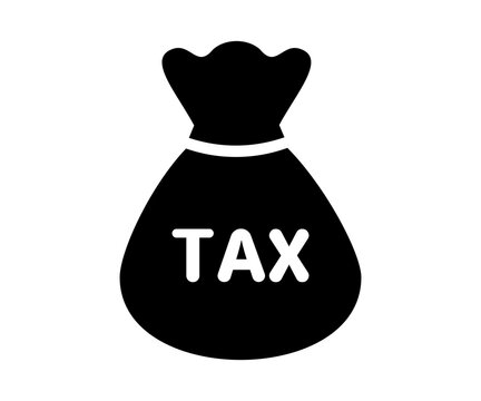Tax Money Bag icon. Financial tax payment illustration on transparent background. 
