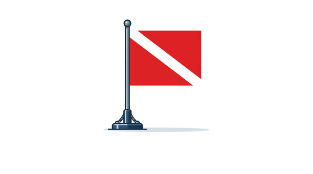 Diver Down Flag Icon for Scuba Diving Safety