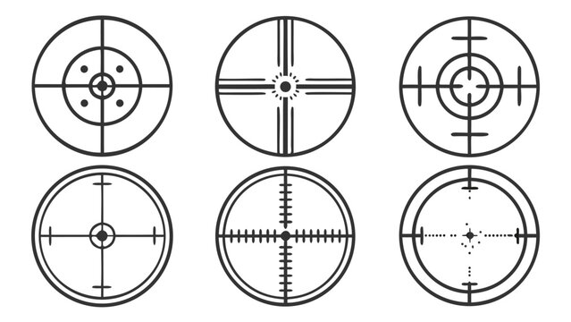 Vector illustration collection of sniper scope crosshair icons