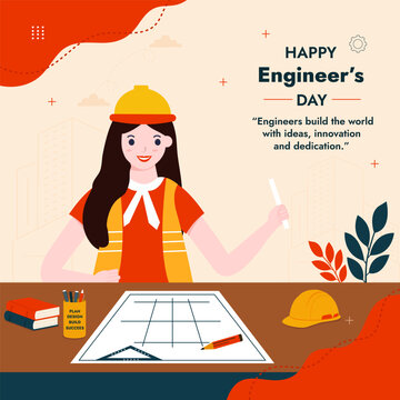 World Engineer Day flat Icons, landing page, banner, poster or header design Abstract background vector illustration.