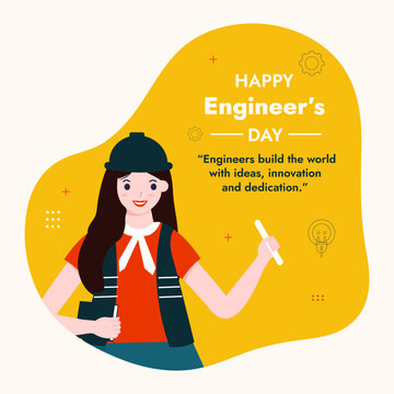 World Engineer Day flat Icons, landing page, banner, poster or header design Abstract background vector illustration.