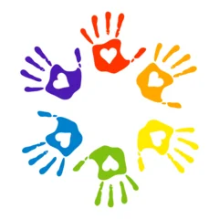 Hand print. Round frame on a white background. Vector illustration  © svetlanasmirnova