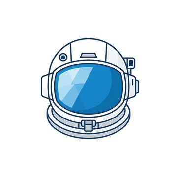 Astronaut helmet with blue visor.