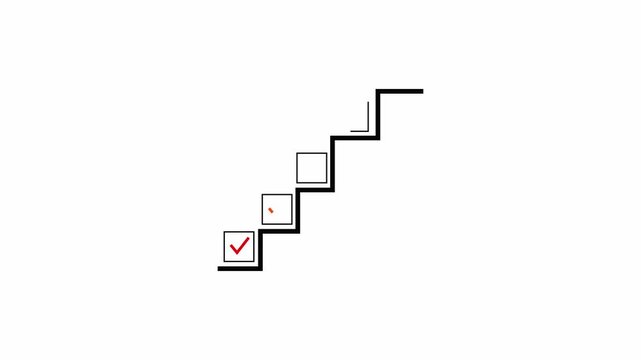 5 Step Checklist Progress Animation on White Background Workflow Completion Steps Animation for Business Presentation HD Video,