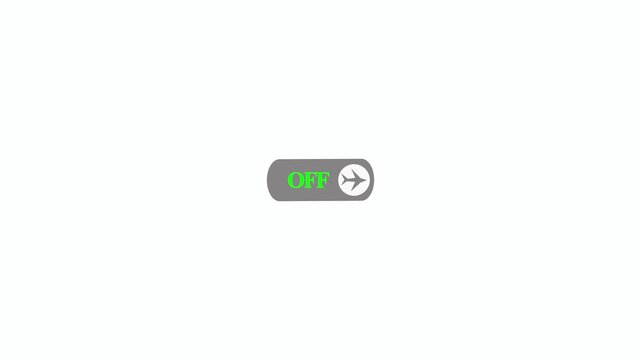 Airplane Mode Off Toggle Switch Animation on White Background Airplane Mode Disabled Toggle Icon Animation in 4K Video,