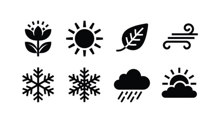 Obraz premium Weather vector icons symbols climate nature environment