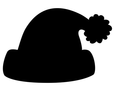 Santa Claus hat, Christmas holiday image - vector silhouette for logo, pictogram, or stencil. Santa hat for laser cutting